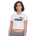 PUMA Women's Essential Slim Logo Tee, White, X-Large