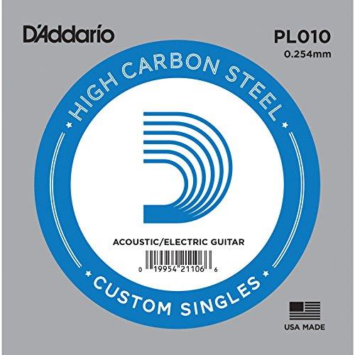 D'Addario PL010 Plain Steel Guitar Single String, 010