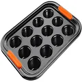 LE CREUSET 94100140000000 Toughened Non-Stick Bakeware 12 Cup Muffin Tray, Carbon