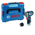 Bosch Professional 12V System GSR 12V-15 FC Cordless Drill/Driver (with GFA 12 - B Drill Chuck Adapter, Without Rechargeable Battery and Charger, in L - BoxX) - Flexi Click System, Blue