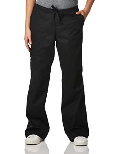 Scrubs for Women Workwear Core Stretch Drawstring Cargo Scrub Pants 4044, Black, Large