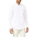 Tommy Hilfiger Men's Slim Fit Stretch Oxford Woven Shirt, Bright White, X-Small