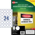Avery L6112HD Heavy Duty Labels, White, 40 mm, 240 Labels (959162 / L6112HD)