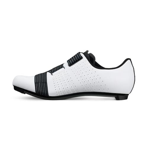 Fizik Mens Tempo Powerstrap Cycling Footwear, White/Black, 7.5 US