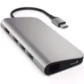 Satechi Aluminum Multi-Port Adapter 4K HDMI, USB-C Pass Through, Gigabit Ethernet, SD/Micro Card Readers, USB 3.0 - for M2/ M1 MacBook Pro/Air, M2/ M1 iPad Pro/Air, M2 Mac Mini, iMac M1 (Space Gray)