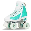 Crazy Skates Glitz Dazzling Glitter Quad Roller Skates for Women and Girls, Size 39, Turquoise