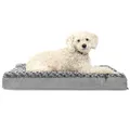 FurHaven Pet Dog Bed | Deluxe Orthopedic Ultra Plush Mattress Pet Bed for Dogs & Cats, Gray, Medium