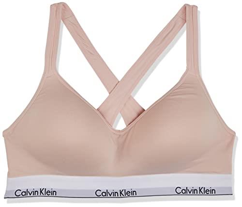 Calvin Klein Women's Modern Cotton Lightly Lined Bralette, Nymph's Thigh, L