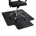 Mind Reader Office Chair Mat for Hardwood Floors, Under Desk Floor Protector, Rolling, PVC, 47.5" L x 35.5" W x 0.1" H, Black