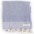 Bersuse 100% Cotton Oeko-TEX Certified Ventura Turkish Towel - 37X70 Inches, Dark Blue