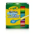 Crayola Washable SuperTips Markers, 50 Vibrant Colours, Perfect for the Classroom, School Booklists or Home. Durable Conical Tip Allows for Thick or Thin Lines, Requested by Teachers!