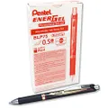 Pentel Australia BLP75-B Permanent EnerGel Retractable Metal Tip 0.5mm Gel Pen, Red Ink, Box of 12