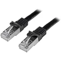 StarTech.com N6SPAT2MBK 2 m Cat6 Patch Cable, Shielded (SFTP) Snagless Gigabit Network Patch Cable, Black Cat 6 Ethernet Patch Lead