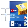 Avery Smooth Feed A4 Labels for Laser Printers - Printable Packaging, Shipping & Address Labels - Mailing Stickers - White, 99.1 x 139 mm, 1000 Labels / 250 Sheets (959093 / L7169)