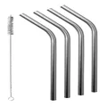 Avanti Smoothie Stainless Steel Straws with Cleaning Brush 4 Piece Set
