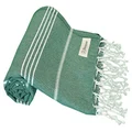 Bersuse 100% Cotton Anatolia Turkish Towel - 37X70 Inches, Forest Green