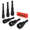 NEIKO 10191A Magnetic Nut Driver Set, 6 Piece Impact Nut Driver Set, MM, 8 to 14mm, 2-9/16” Long Nut Driver Bit Set for Impact Drill, Cr-V Metric