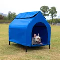 Amazon Basics Elevated Portable Pet House, Small ,Blue