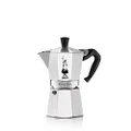 Bialetti - Moka Express: Iconic Stovetop Espresso Maker, Makes Real Italian Coffee, Moka Pot 6 Cups (9 Oz - 270 Ml), Aluminium, Silver
