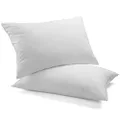 Royal Comfort Pillow Duck Feather and Down 100% Cotton Cover 233TC Luxury Ultra Soft Comfortable 50 x 75cm (White, Set of 2)