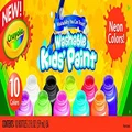 10pc Crayola Washable Neon Paint Set Non-Toxic Water Based Arts Craft Kids 3y+