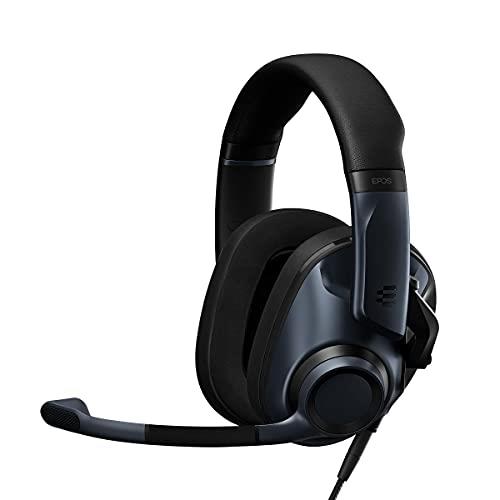 EPOS H6PRO Closed Acoustic Professional Gaming Headset; Detachable Lift-to-Mute Mic; Over-Ear; Lightweight & Comfortable; PC, Xbox, Playstation, Switch Compatible; Wired Headset (Sebring Black)
