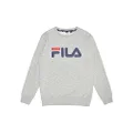 Fila Boys Regular Crew Sweater, Silver Marle, 14 US