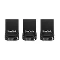 SanDisk 32GB 3-Pack Ultra Fit USB 3.1 Flash Drive (3x32GB) - SDCZ430-032G-G46T, Black