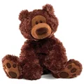 GUND 320046 Philbin Dark Brown Bear 33cmStuffed Plush Toy,30 x 23 x 18cm, Chocolate
