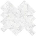 In Home NH2358 Herringbone Carrara Peel Stick Backsplash Tiles, White & Off-White