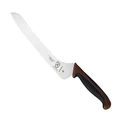 Mercer Culinary M23890BR Millennia 9-Inch Offset Wavy Edge Bread Knife, Brown