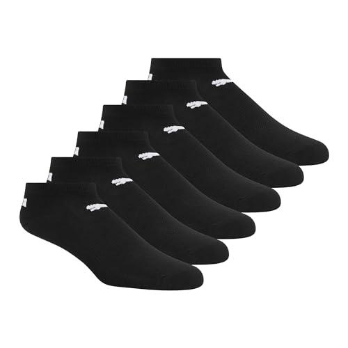 Puma Women's Non Terry No Show Low Cut Athletic Sport Sock 6-Pack,Black w/White,9-11