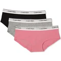 Calvin Klein Girls' Little Modern Cotton Hipster Underwear, Multipack, Sachet Pink/Heather Grey/Black, Medium