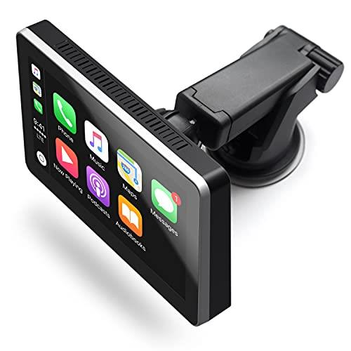 Car and Driver INTELLIDASH+ with Apple Carplay and Android Auto, 7 Inch IPS Touchscreen Multimedia Player with Bluetooth, Mirror Link, SiriusXM, Google, and Siri Assistant. Dash or Windshield Mounted, CAD-DU900