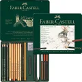 Faber-Castell Medium Pitt Mixed Media Set, Monochrome – Tin of 21, (18-112976)