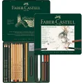Faber-Castell Medium Pitt Mixed Media Set, Monochrome – Tin of 21, (18-112976)