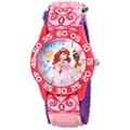 Dsiney Princess Kids' Plastic Time Teacher Analog Quartz Nylon Strap Watch, Pink