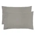 Bambury Standard Temple Organic Cotton Pillowcase Pair, Grey