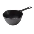 Victoria Cast Iron Sauce Pan. 0.45qt Sauce Pot Seasoned with 100% Kosher Certified Non-GMO Flaxseed Oil., Black