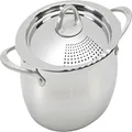 Bialetti Oval 6 Quart Multi-Pot with Strainer Lid, Whole Pasta, Corn, Lobster, Stainless Steel