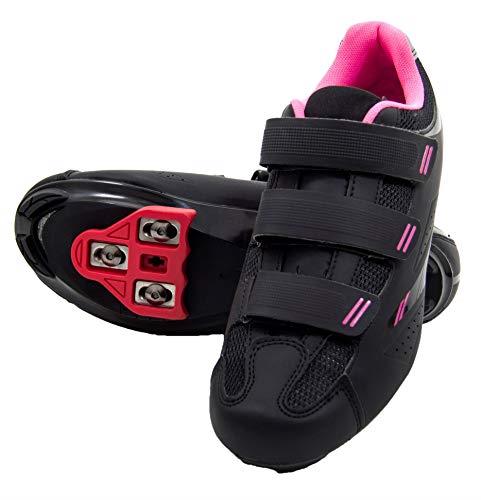 tommaso Pista Women's Spin Class Ready Cycling Shoe - Black/Pink - Look Delta - 38