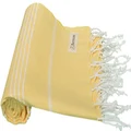 Bersuse 100% Cotton Anatolia Turkish Towel - 37X70 Inches, Yellow