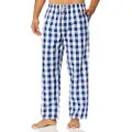 Nautica mens Soft Woven 100% Cotton Elastic Waistband Sleep Pajama Pant, Blue Depths, Medium