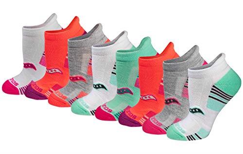 Saucony Women's Performance Heel Tab Athletic (8 & 16 Pairs) Running Socks, Assorted Light Pairs), Small-Medium US