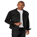 Wrangler Authentics Men's Bonded Fleece Lined Trucker Denim Jacket, Black, Medium