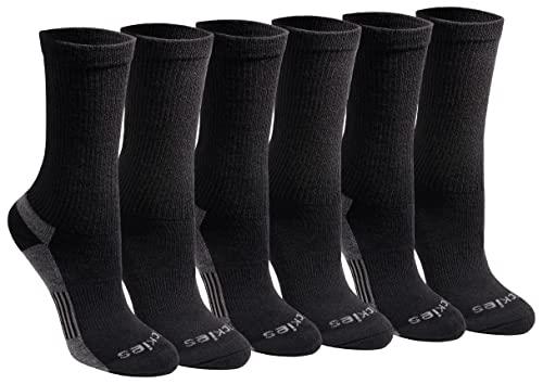 Dickies Women's Dritech Advanced Moisture Wicking Crew Sock (6/12 Packs), Black Solid (6 Pairs), 6-9
