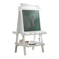 KidKraft Deluxe Wooden Artist Easel with Paper Roll, Standing Kids' Easel for Painting and Drawing, Whiteboard and Chalk Board for Kids, Children's Toys, 62040
