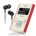 VQ Blighty DAB & DAB+ Pocket Digital Radio with FM, Headphones & USB Charge Cable Included – Red