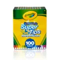 CRAYOLA Washable SuperTips Markers, 100 Vibrant Colours including Storage Box and perfect for school, hand lettering & journaling!, Assorted, 58-5100