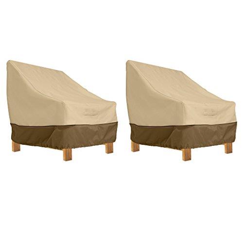 Classic Accessories Veranda Water-Resistant 38 Inch Deep Seated Patio Lounge Chair Cover, 2-Pack, Patio Furniture Covers